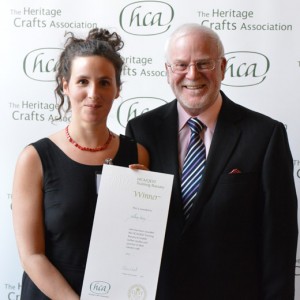 Ruth Davey on behalf of Bethan Horn being presented with her award