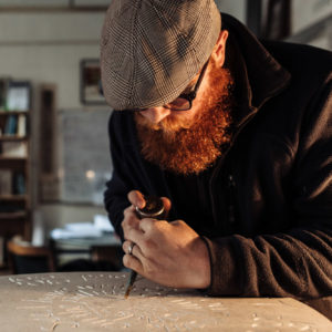 Steve Roche, stonemason and lettercutter (photo by Mark Shenton)