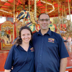 Fairground owners Joby and Georgina Carter 